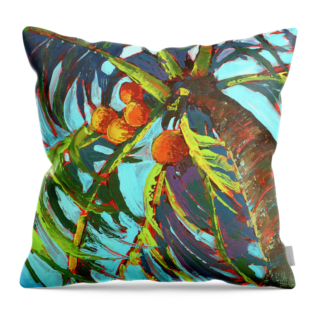 Acrylic Throw Pillow featuring the painting Winds of Bonita by Julie Tibus