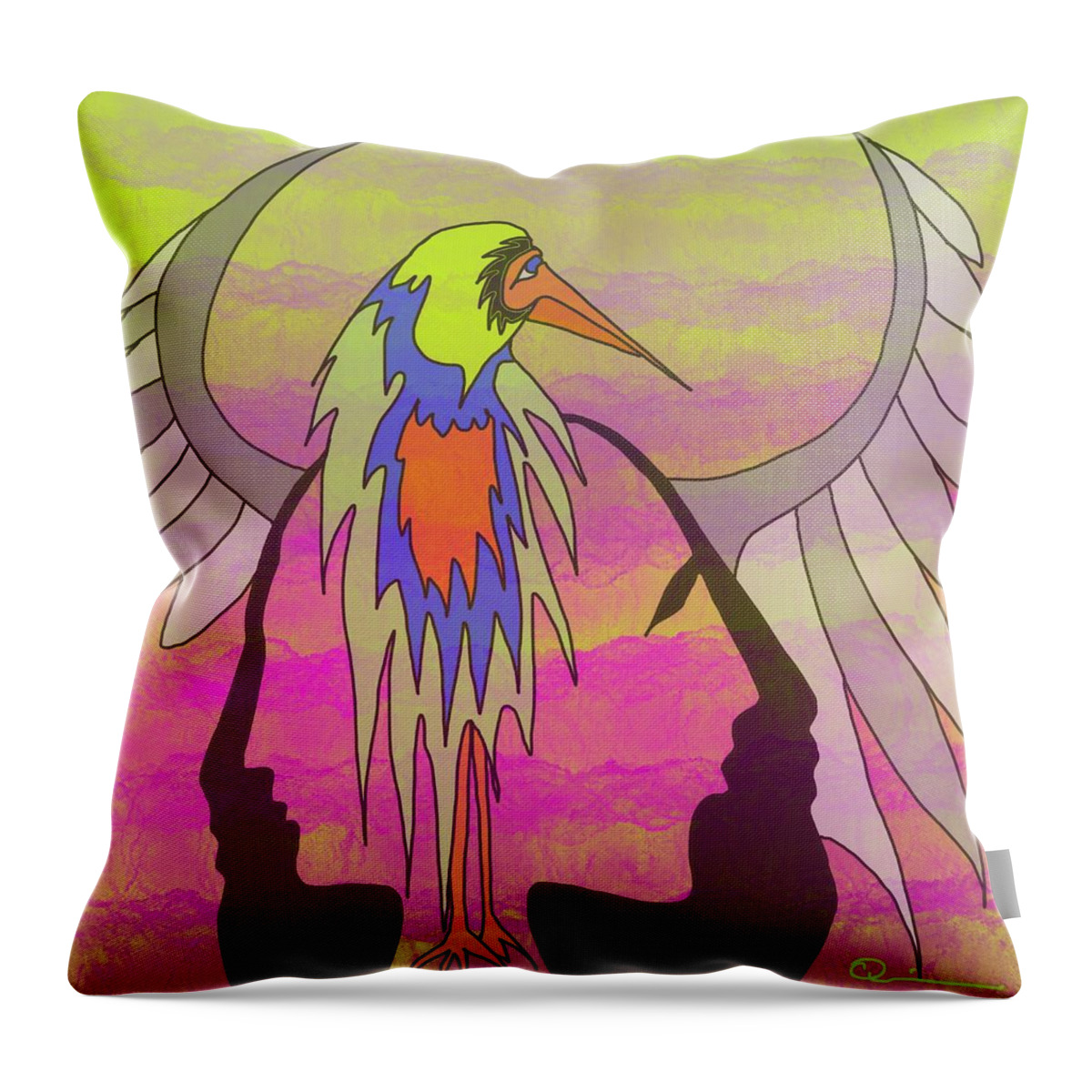 Quiros Throw Pillow featuring the digital art Wings by Jeffrey Quiros