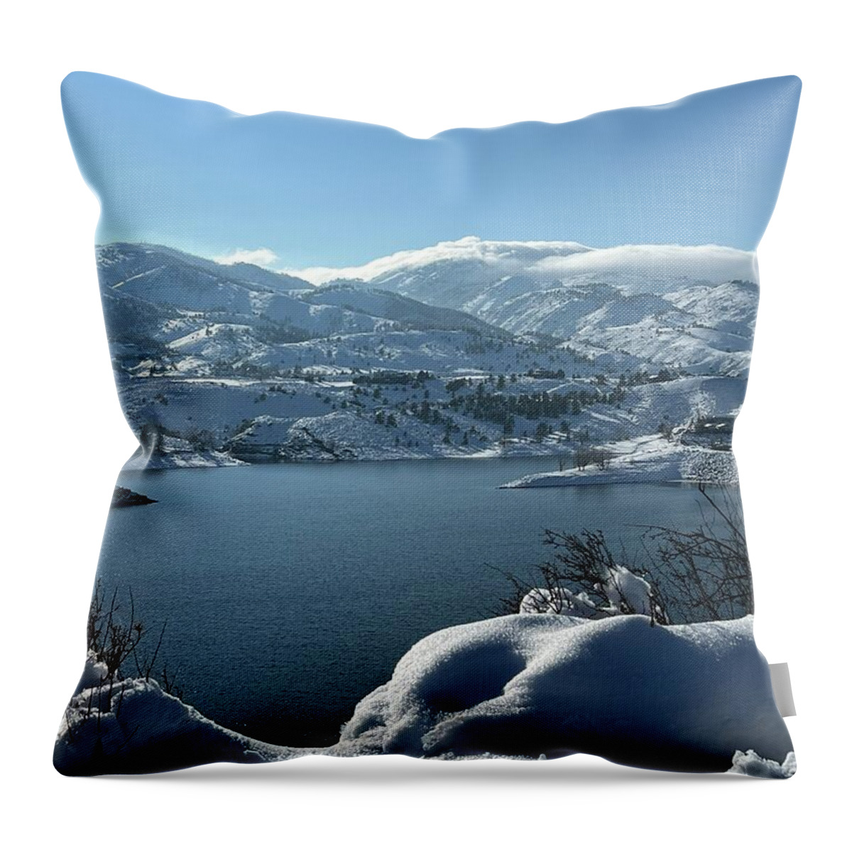 Winter Throw Pillow featuring the photograph Winter at Horsetooth Reservoir 9 by Christy Pooschke