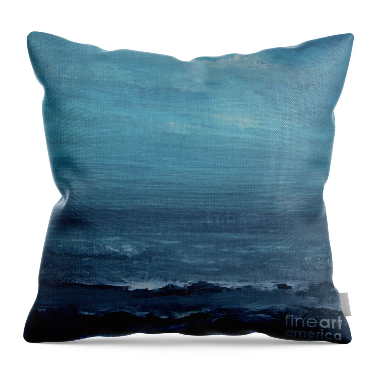 Seascape Throw Pillow featuring the painting Winter Blues by Jane See