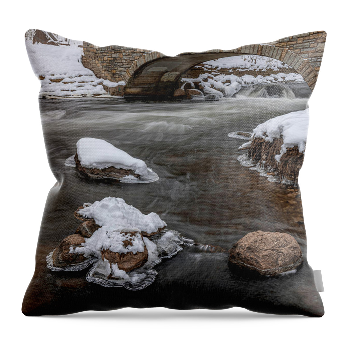 Creek Throw Pillow featuring the photograph Winter Creek by Kevin Argue