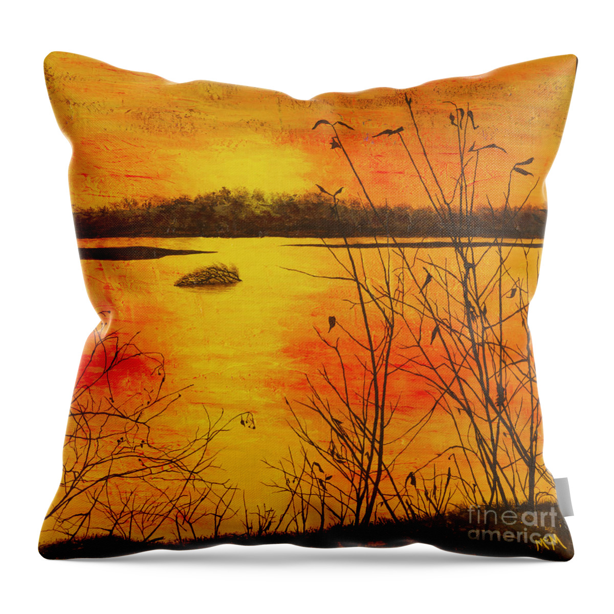 Winter Solstice Throw Pillow featuring the painting Winter Solstice 2019 by Garry McMichael