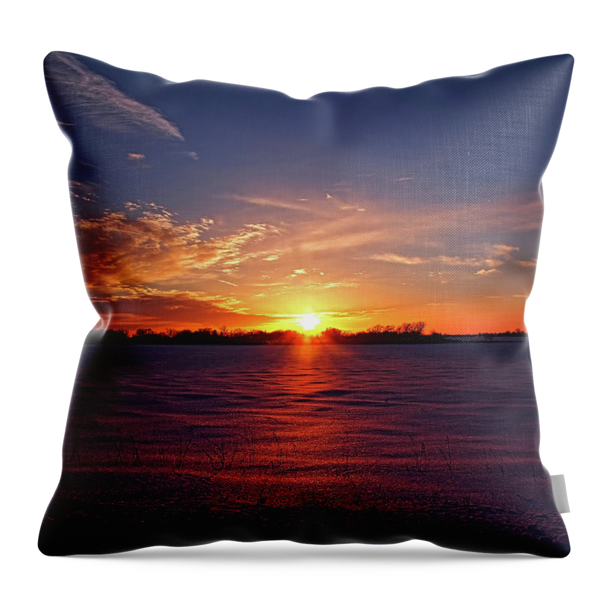 Winter Throw Pillow featuring the photograph Winter Sunset by Scott Olsen
