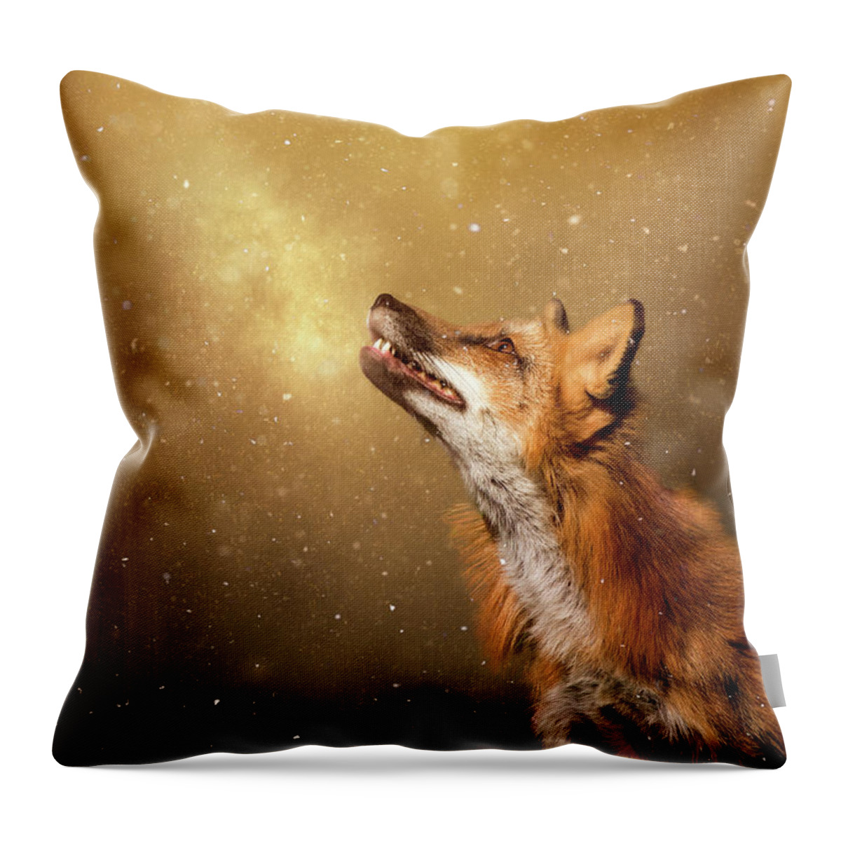 Fox Throw Pillow featuring the digital art Winter Wonder by Nicole Wilde