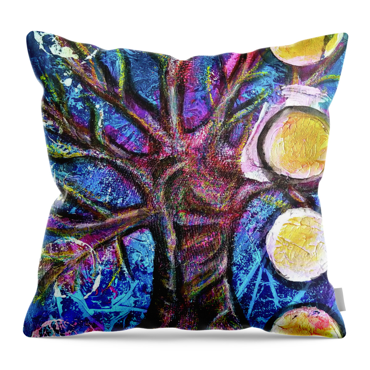 Wisdom Throw Pillow featuring the mixed media Wise One by Mimulux Patricia No