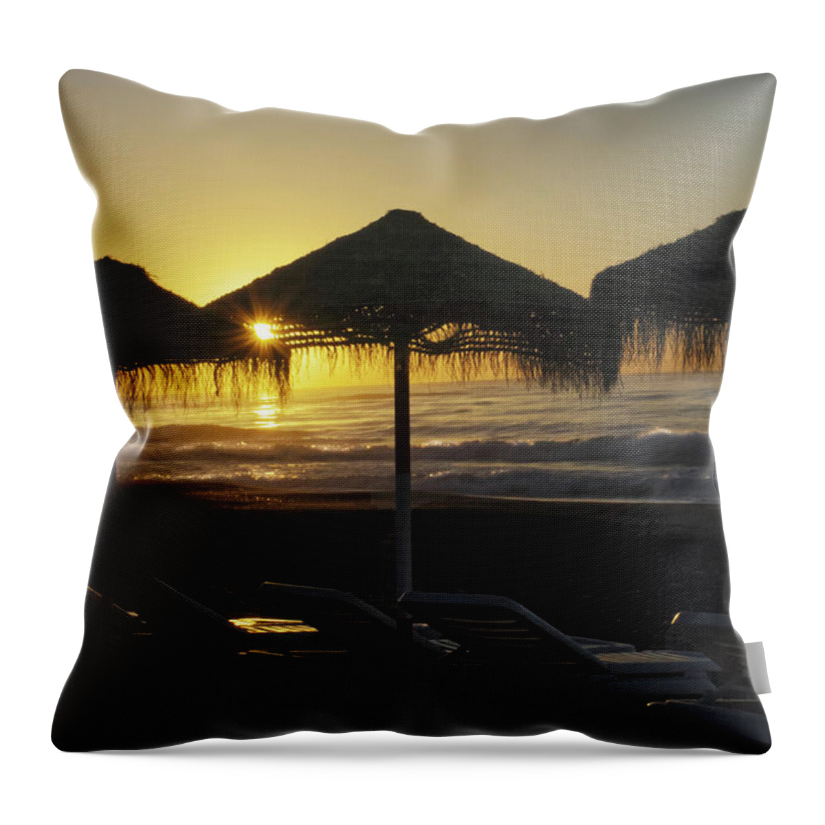 Torremolinos Throw Pillow featuring the photograph Wish I was here by Pics By Tony
