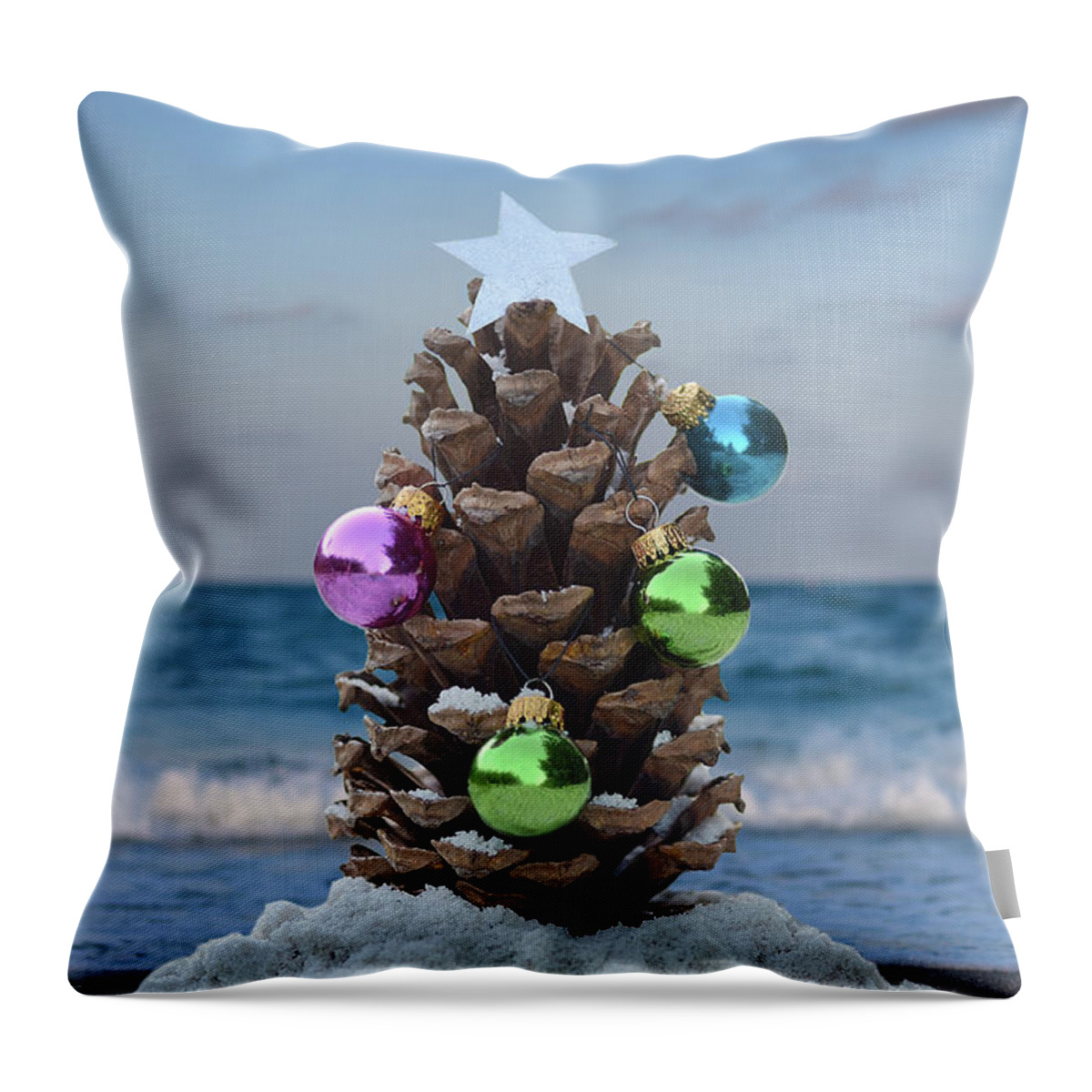 Christmas Throw Pillow featuring the photograph Wish You Were Here by Laura Fasulo