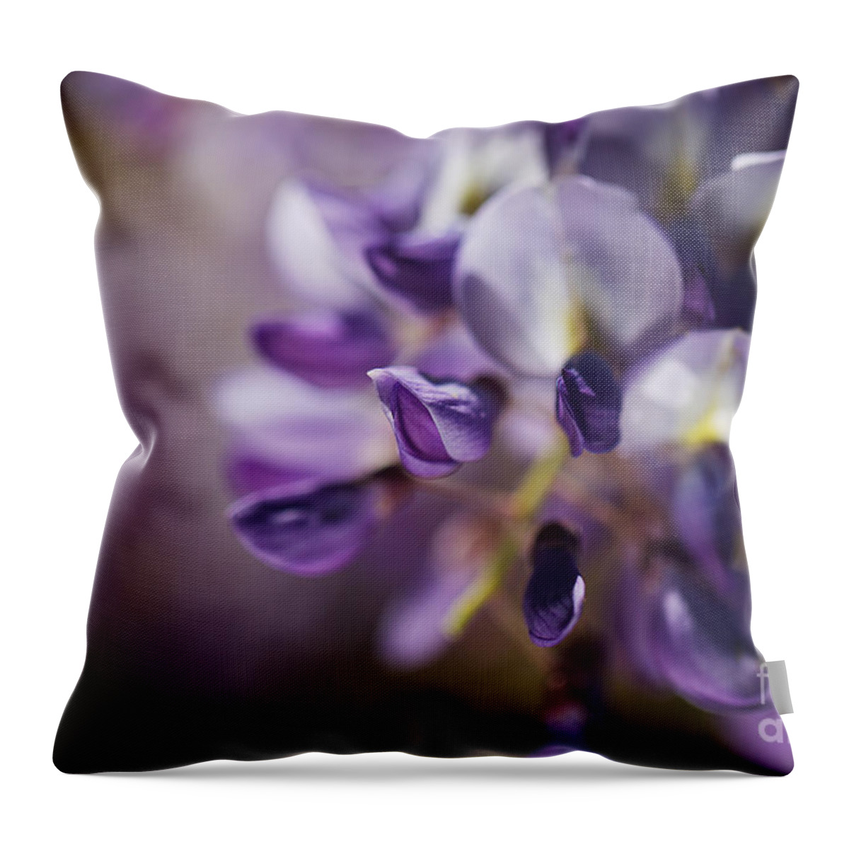 Wisteria Sinensis Throw Pillow featuring the photograph Wisteria In Romance by Joy Watson