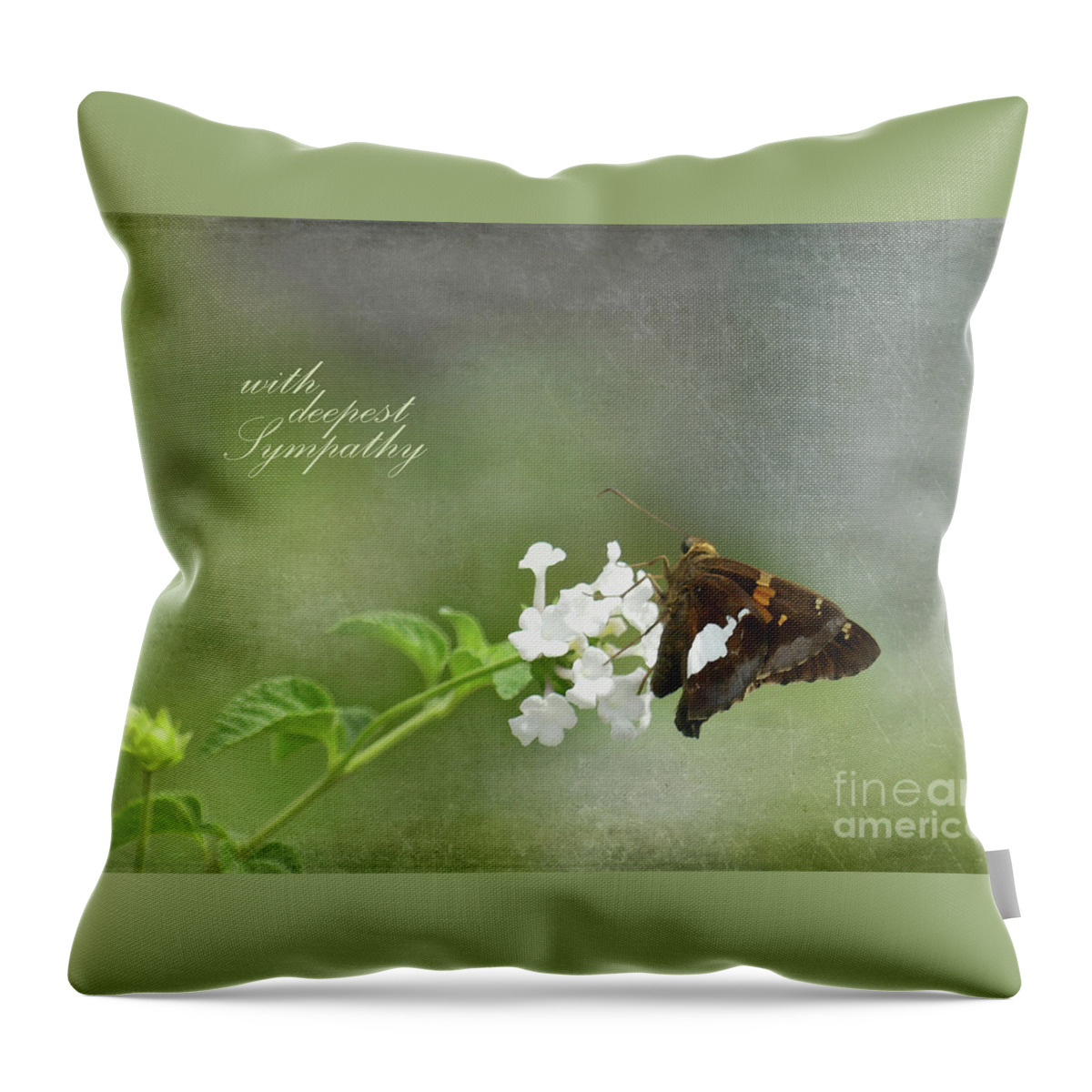 Greeting Card Throw Pillow featuring the photograph with deepest Sympathy by Amy Dundon