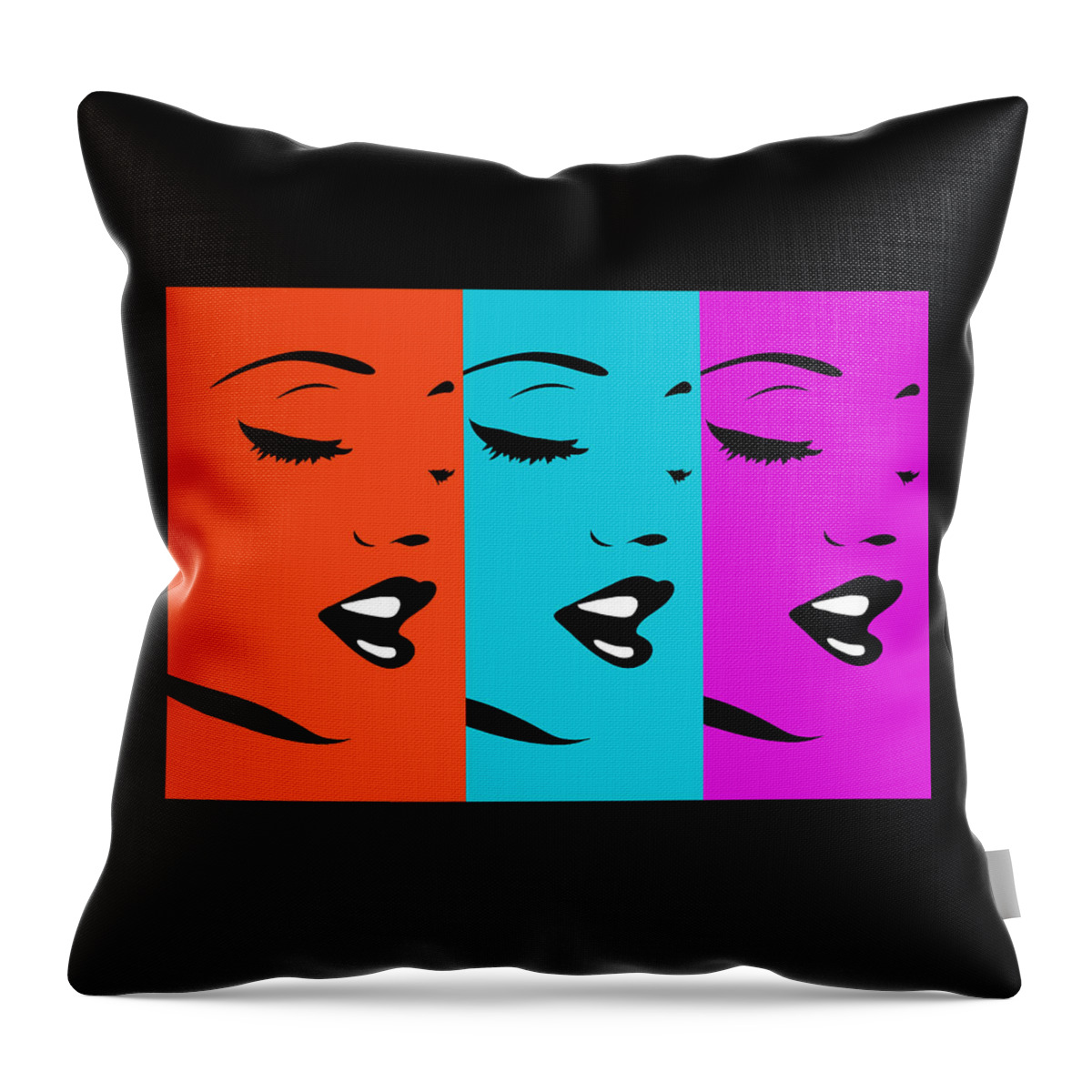 Triptych Throw Pillow featuring the digital art With Her Every Breath...Triptych by Ronald Mills