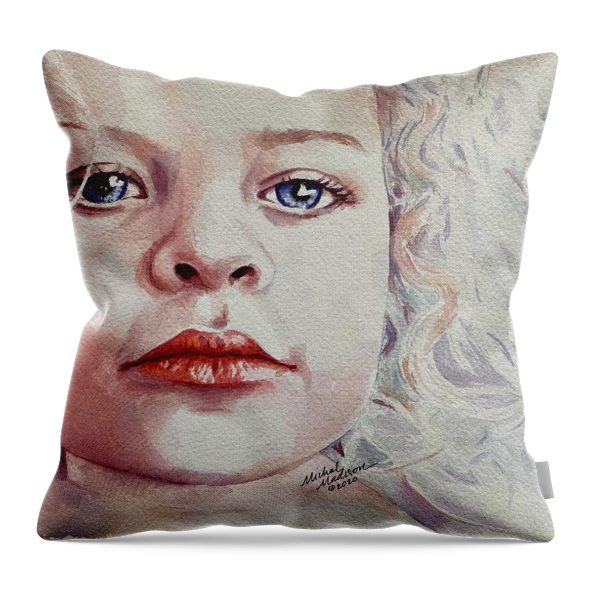 Beautiful Child Throw Pillow featuring the painting Within You by Michal Madison