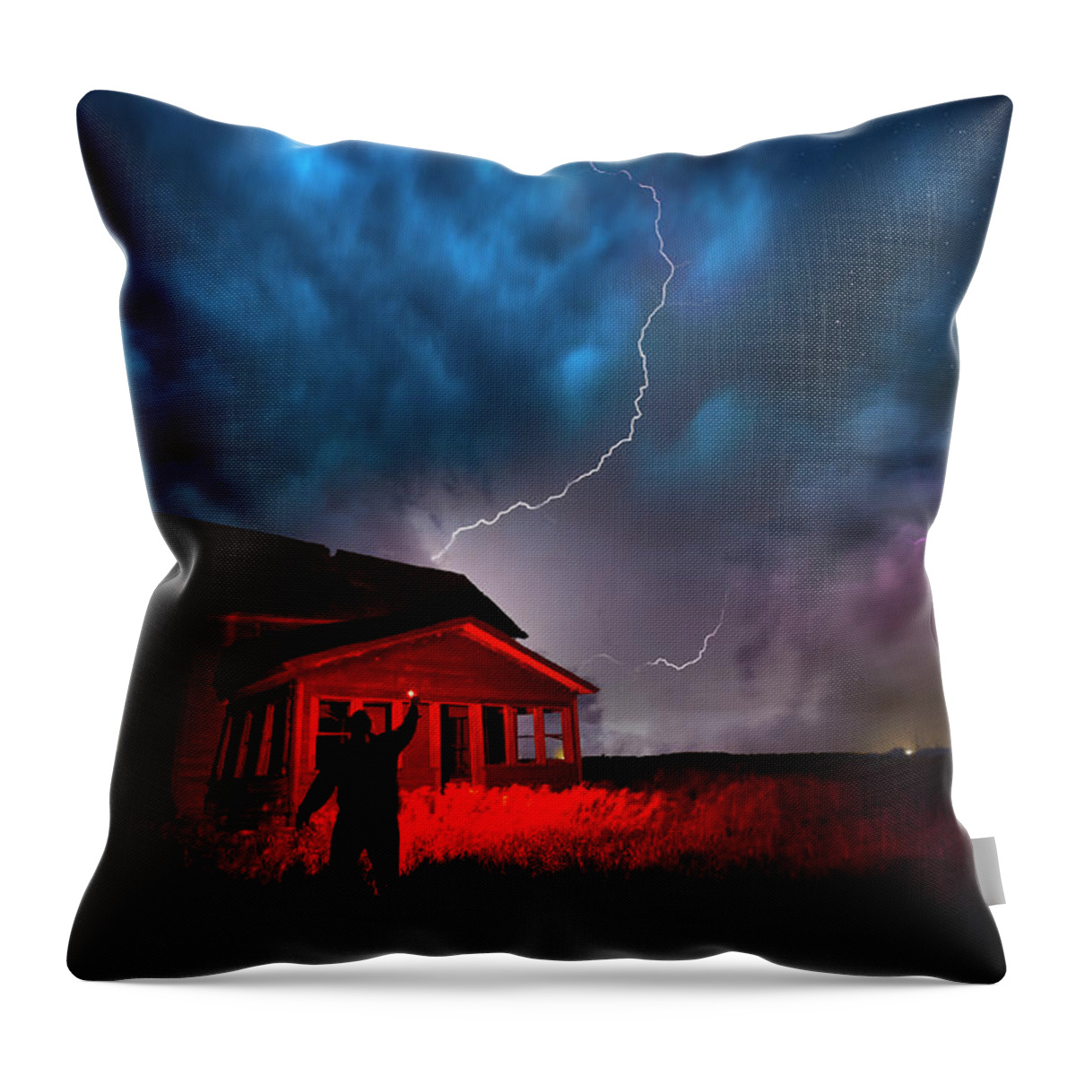 Lightning Throw Pillow featuring the photograph Wizard by Aaron J Groen