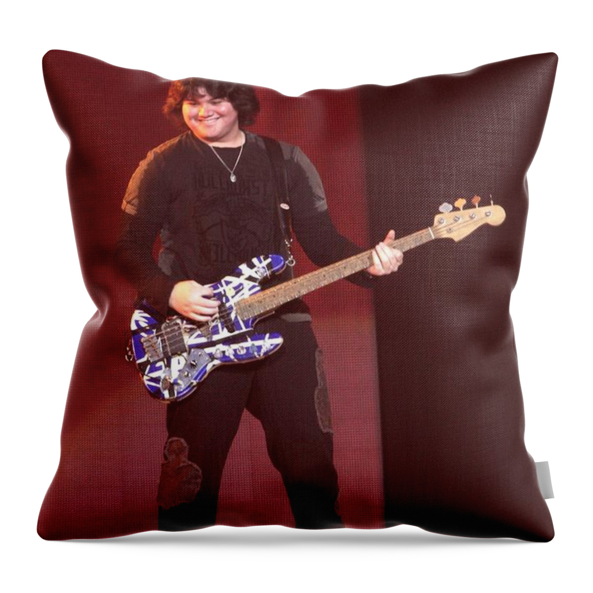 Musician Throw Pillow featuring the photograph Wolfgang Van Halen by Concert Photos