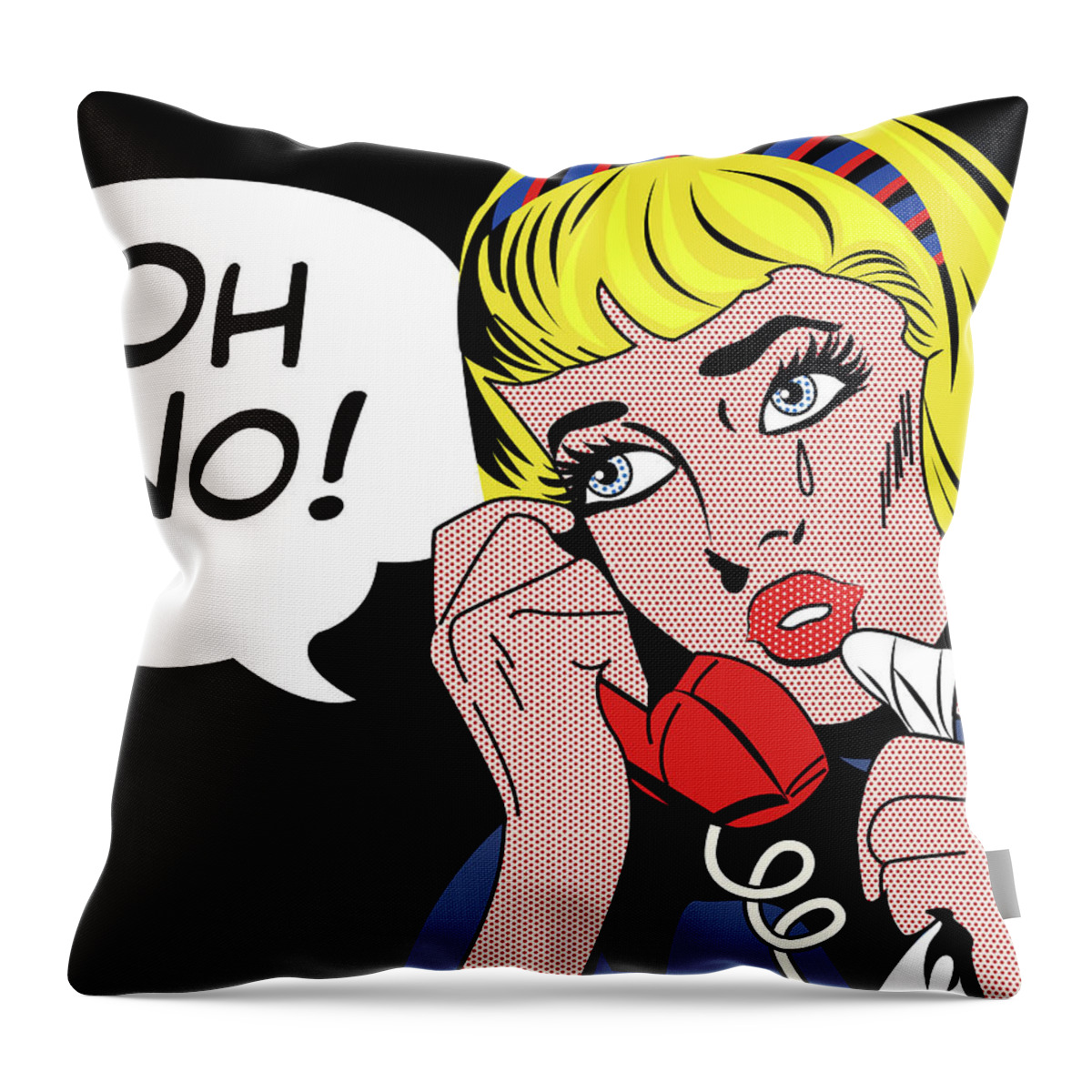 Young Throw Pillow featuring the digital art Woman in tears by Long Shot