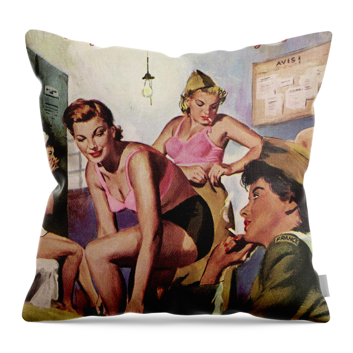 Military Throw Pillow featuring the digital art Women Love in the Army by Long Shot