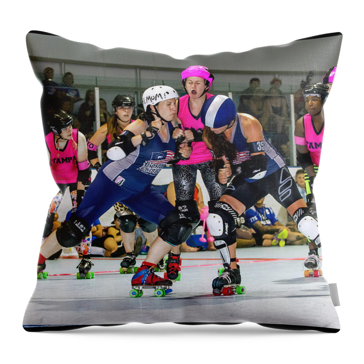 Roller Derby Throw Pillow featuring the photograph Women Who Fly #10 by Christopher W Weeks