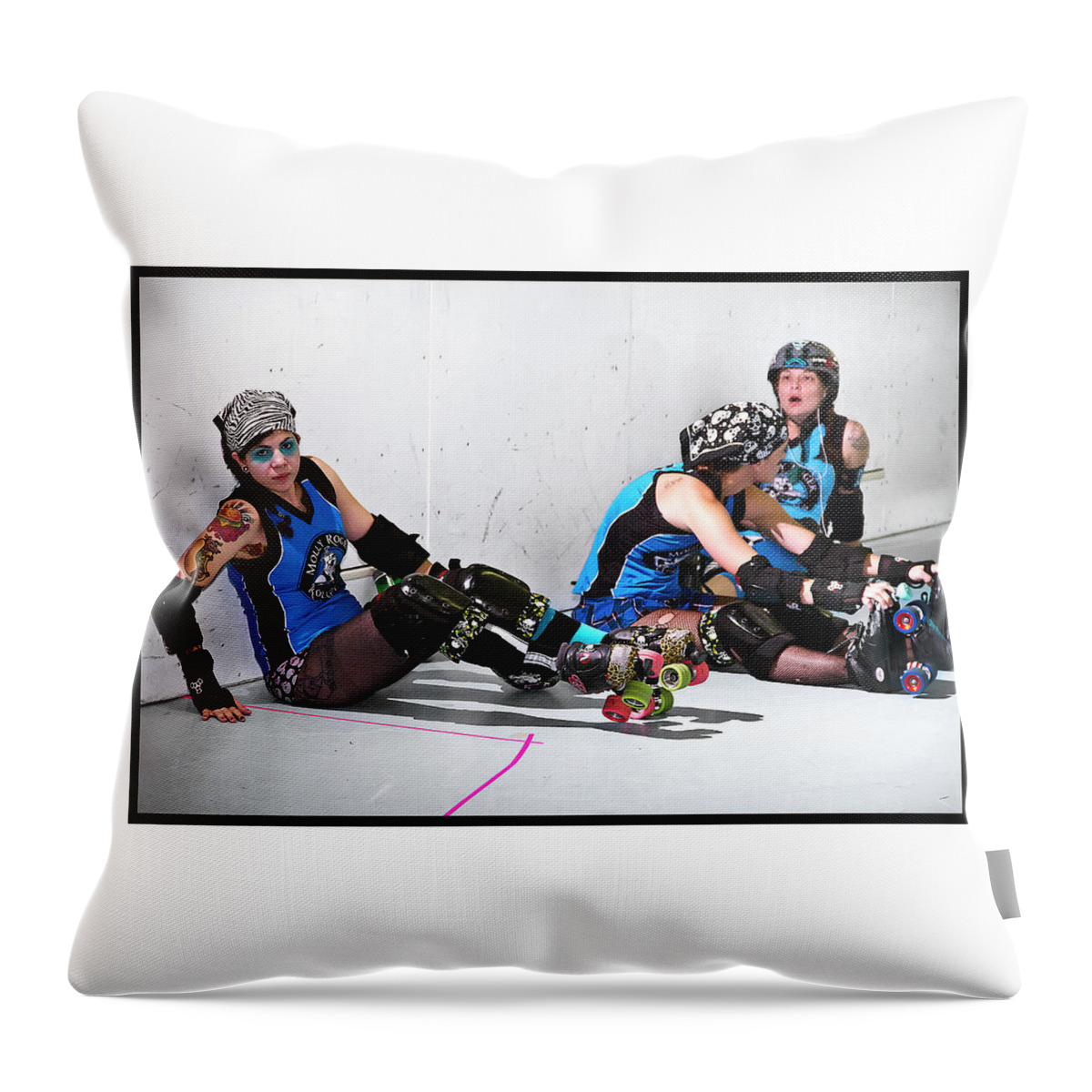 Roller Derby Throw Pillow featuring the photograph Women Who Fly #18 by Christopher W Weeks