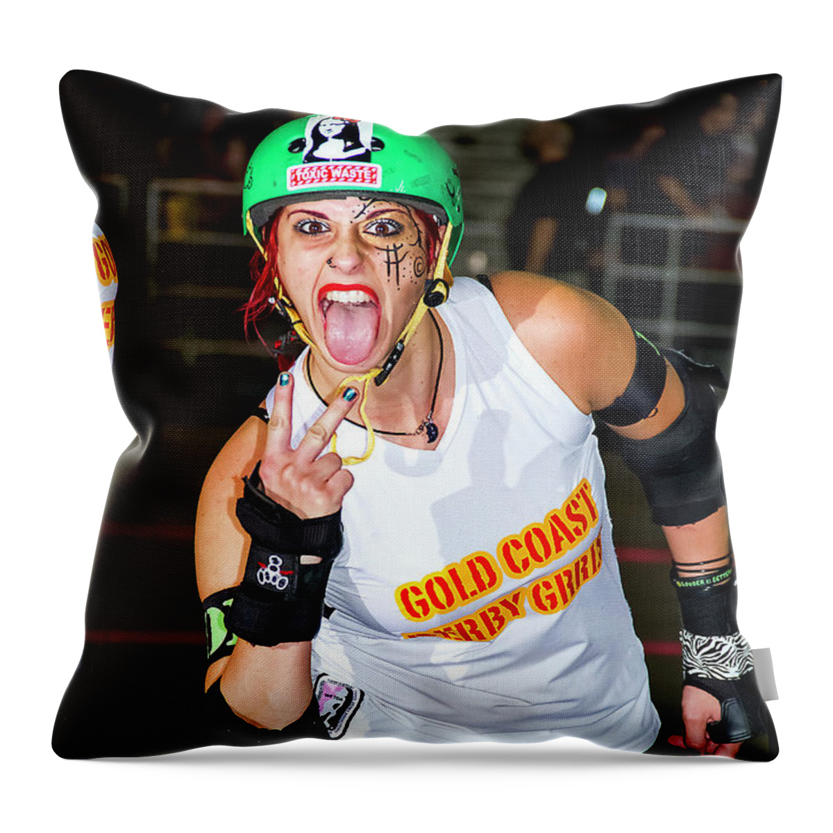 Roller Derby Throw Pillow featuring the photograph Women Who Fly #3 by Christopher W Weeks