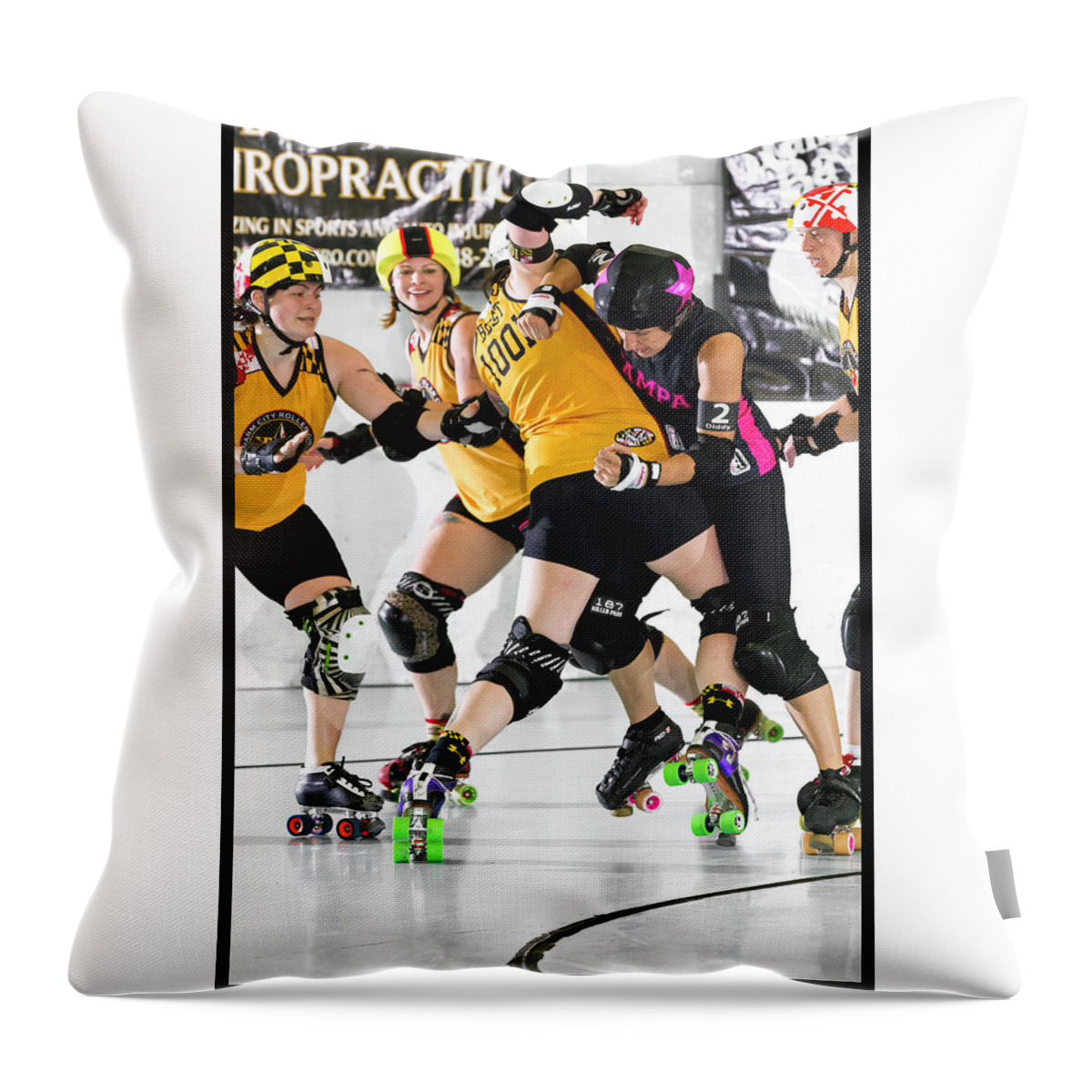 Roller Derby Throw Pillow featuring the photograph Women Who Fly#5 by Christopher W Weeks