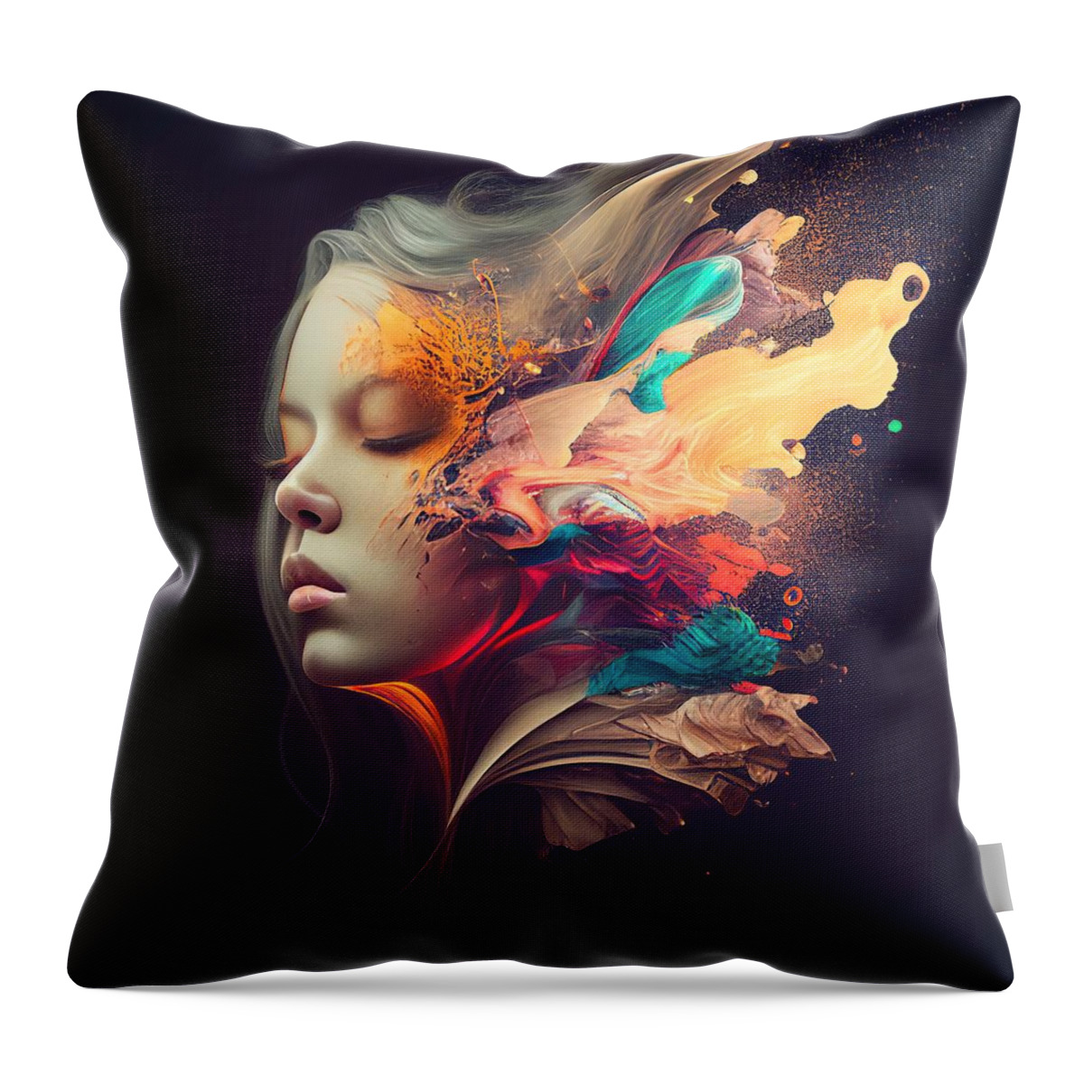 Wonderful Throw Pillow featuring the digital art Wonderful Thoughts by My Head Cinema