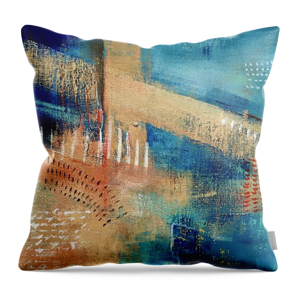 Acrylic Painting Throw Pillow featuring the painting Wonderment by Suzzanna Frank