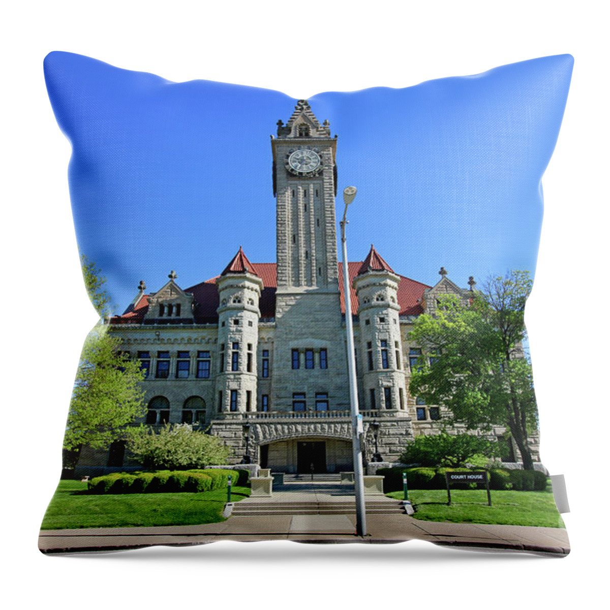 Wood County Courthouse Throw Pillow featuring the photograph Wood County Courthouse 5934 by Jack Schultz