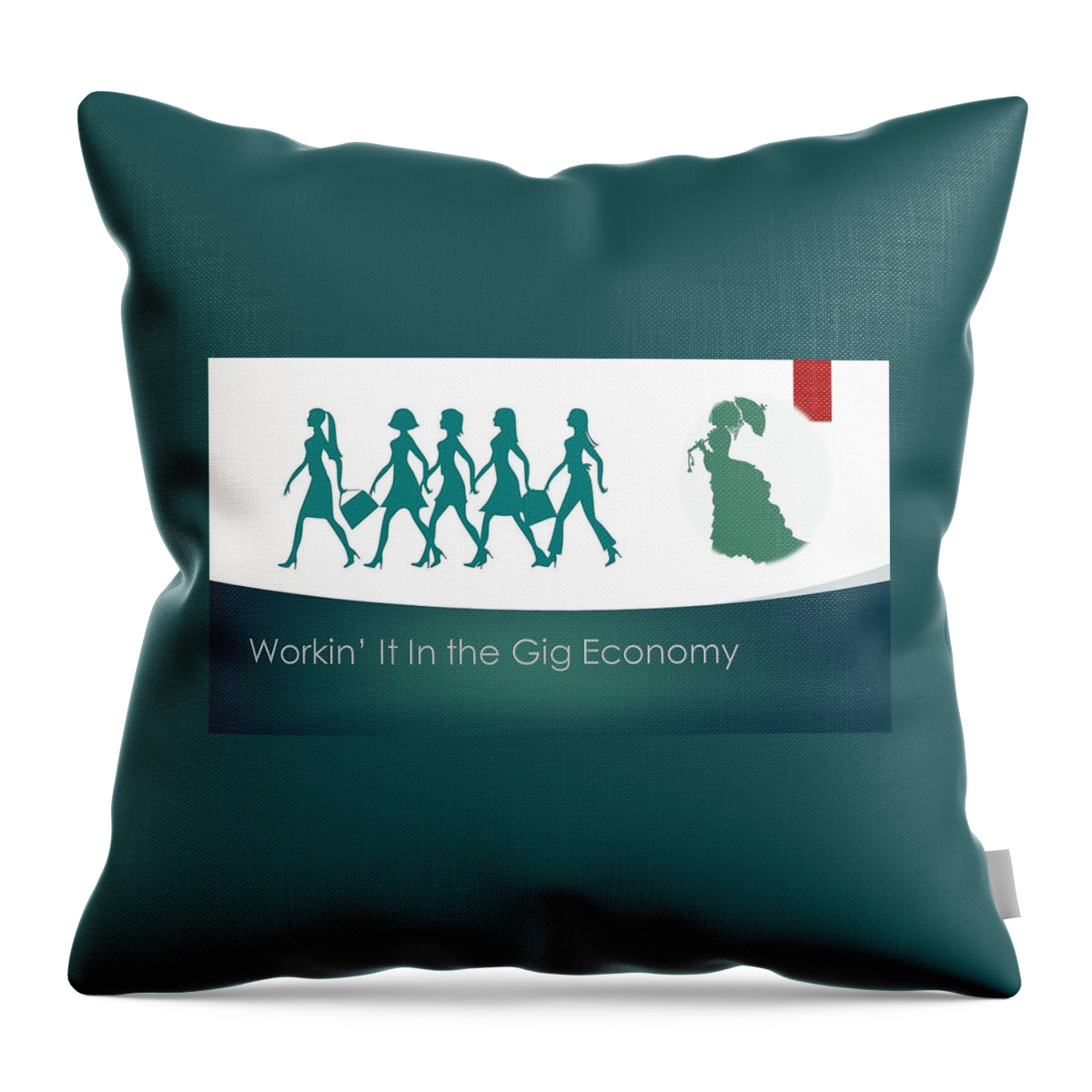 Entrepreneur Throw Pillow featuring the digital art Workin' It in the Gig Economy 3 by Nancy Ayanna Wyatt