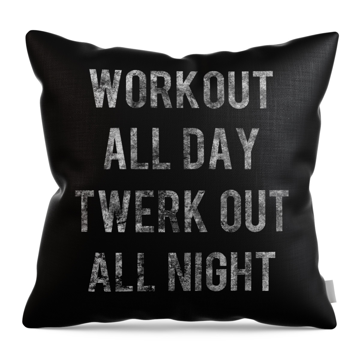 Funny Throw Pillow featuring the digital art Workout All Day Retro by Flippin Sweet Gear