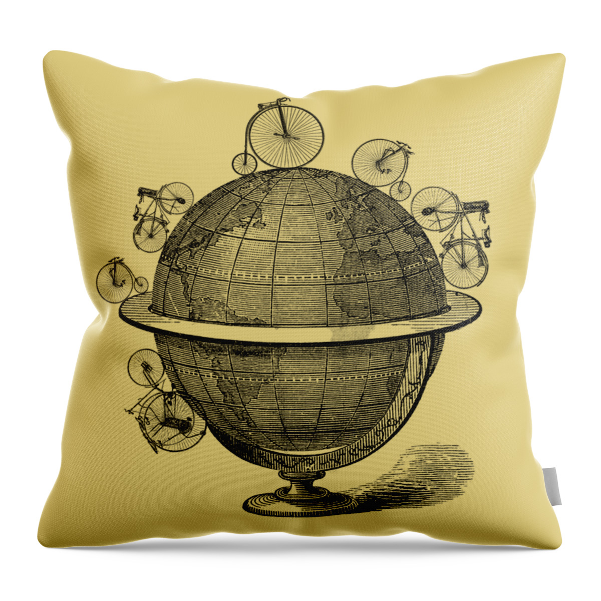 Globe Throw Pillow featuring the digital art World Traveler by Madame Memento