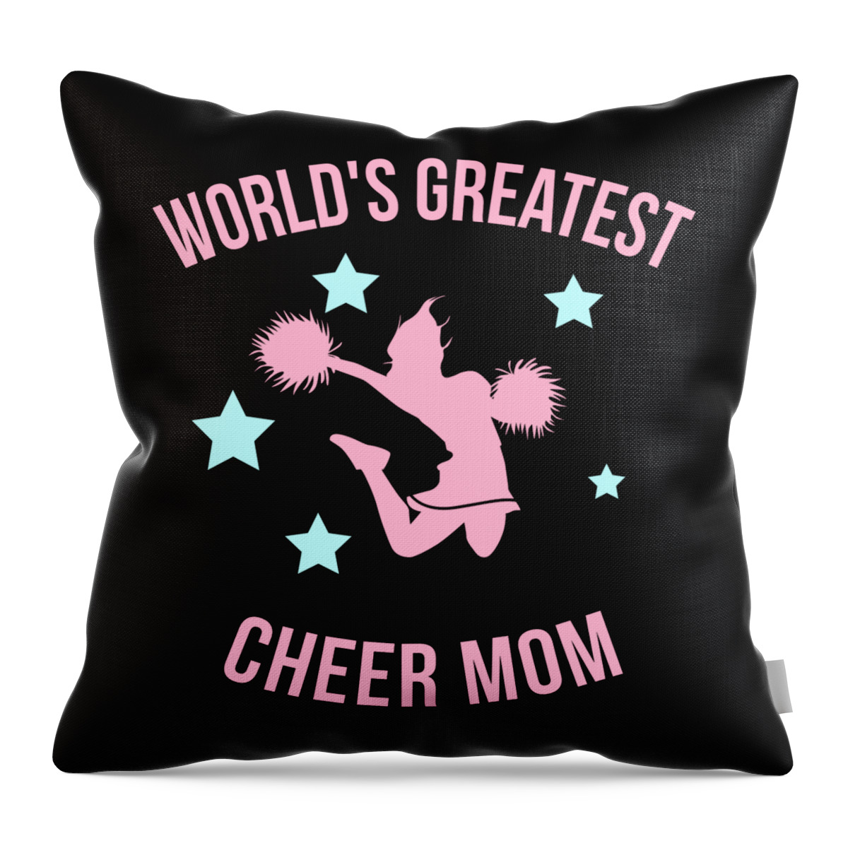 Gifts For Mom Throw Pillow featuring the digital art Worlds Greatest Cheer Mom by Flippin Sweet Gear