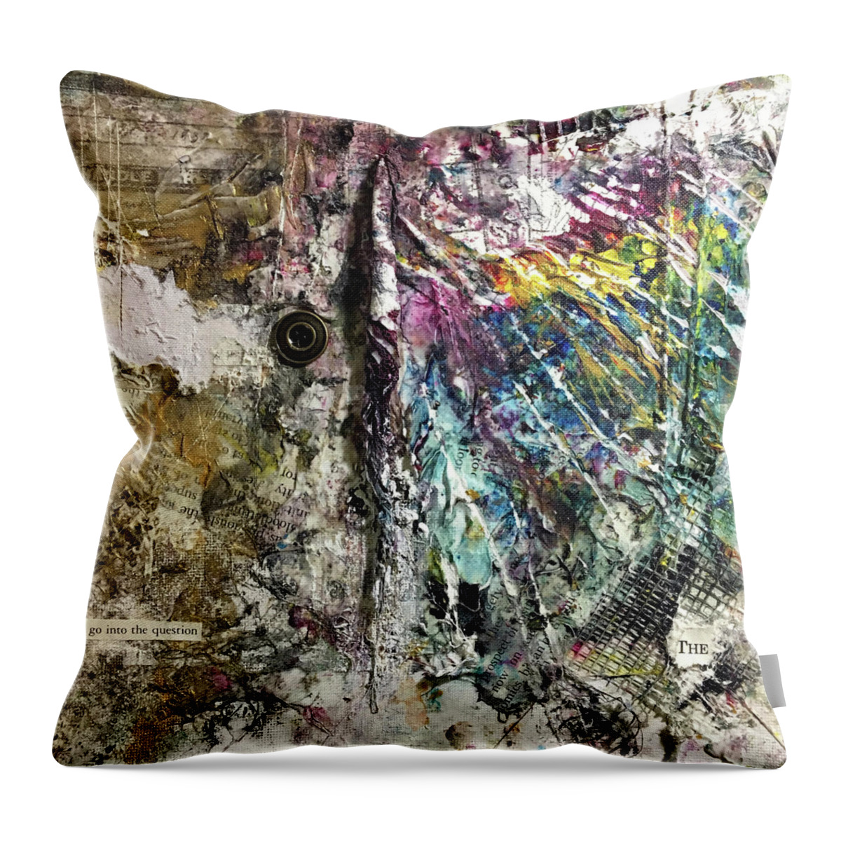 Abstract Art Throw Pillow featuring the painting Wound Giver by Rodney Frederickson