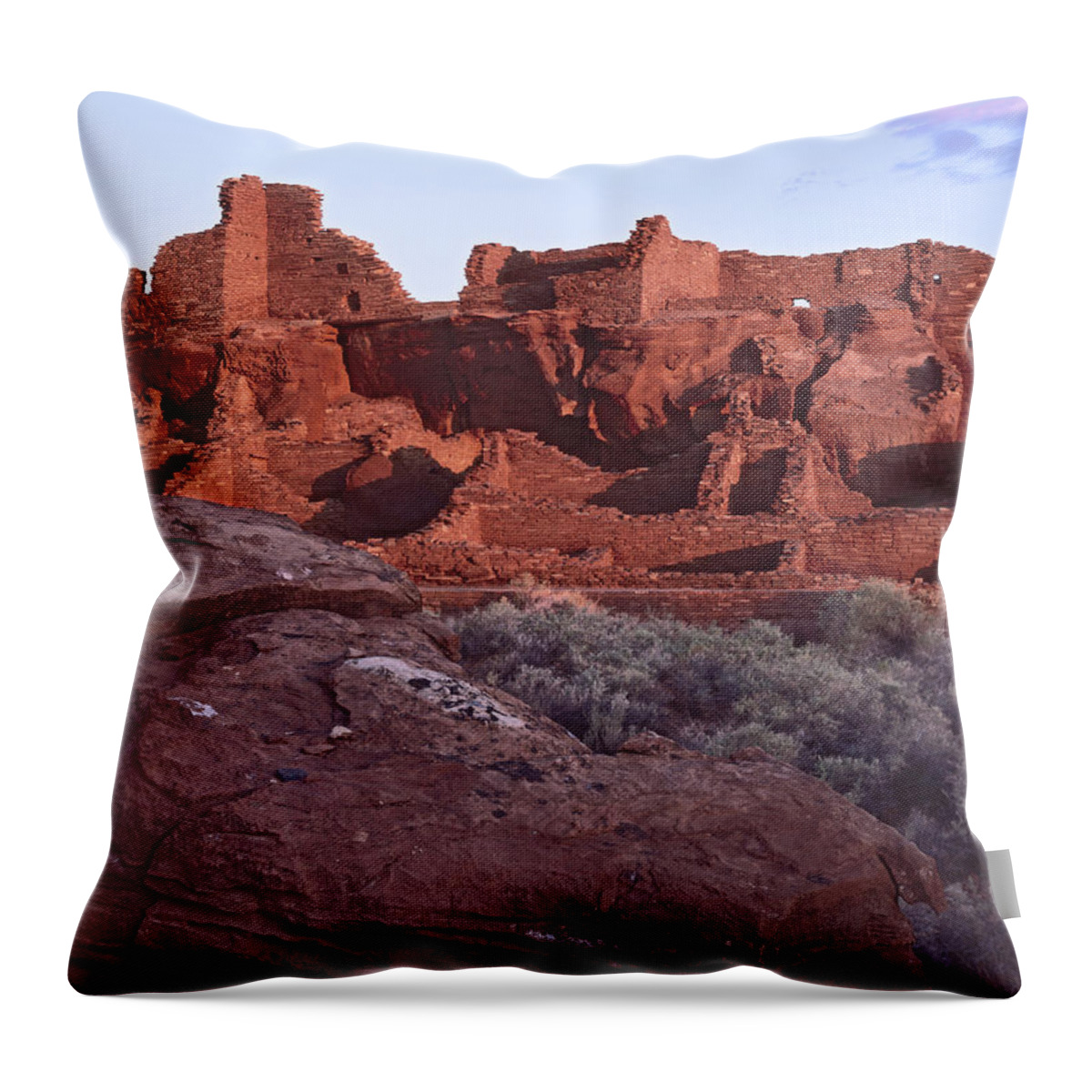 Nature Photography Throw Pillow featuring the photograph Wupatki Sunrise #2 by Tom Daniel