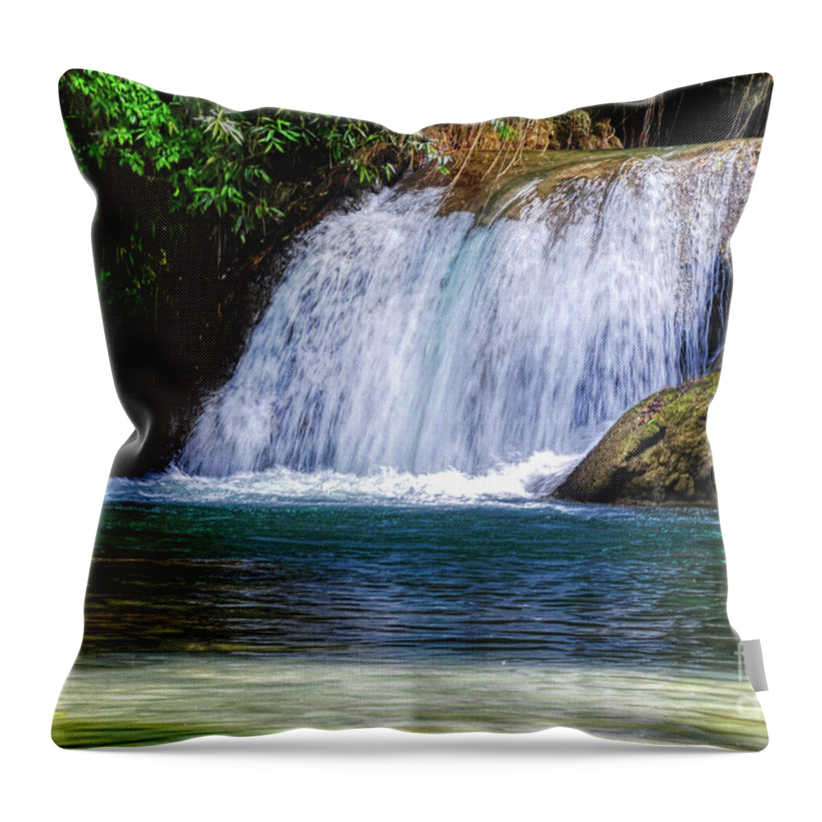 Waterfalls Throw Pillow featuring the photograph Y S Falls South Coast, St Elizabeth Parish  Jamaica by Elaine Manley