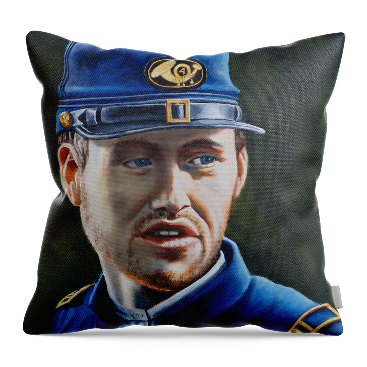 Yankee Throw Pillow featuring the painting Yankee by Ken Kvamme