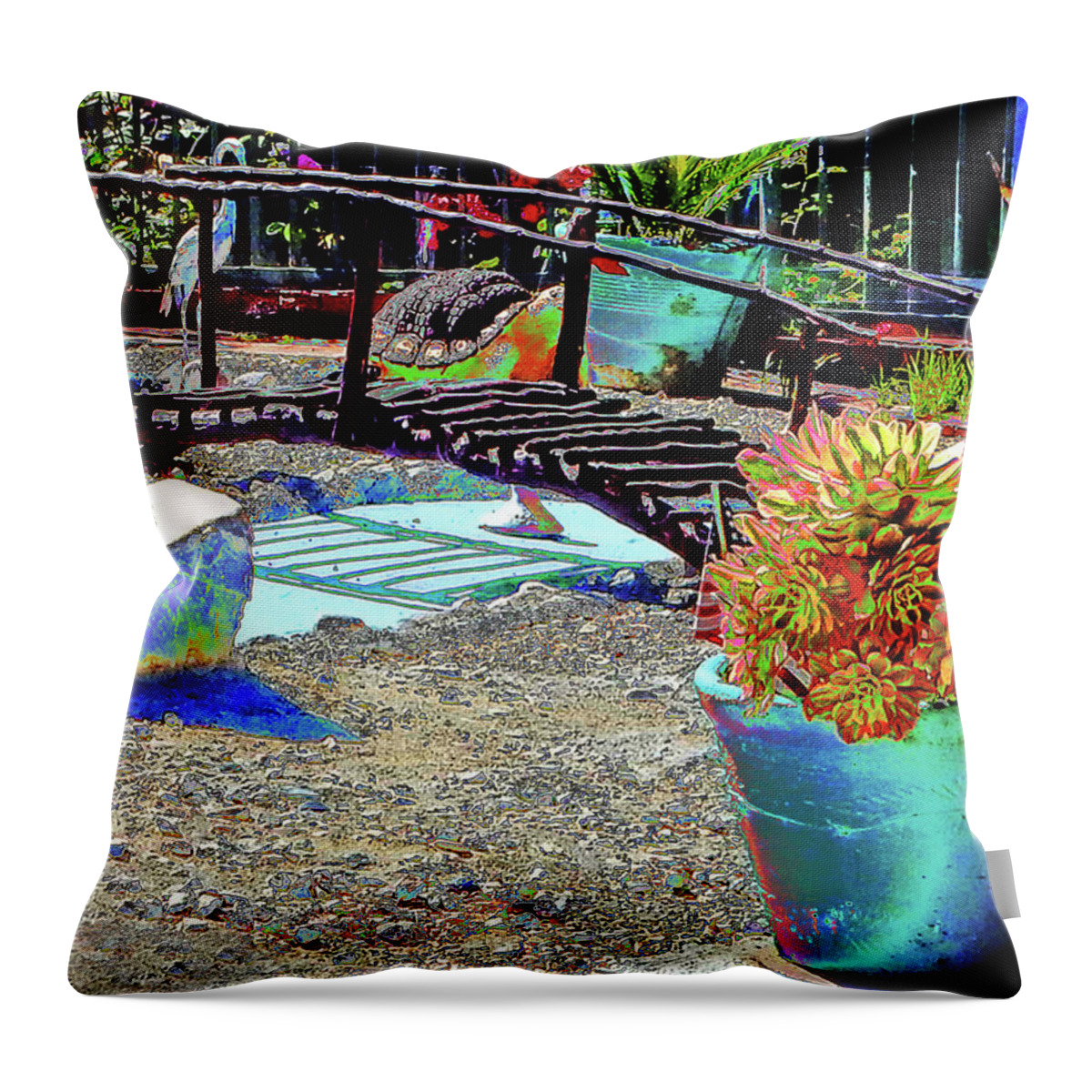 Landscaping Throw Pillow featuring the photograph Yard Decs by Andrew Lawrence