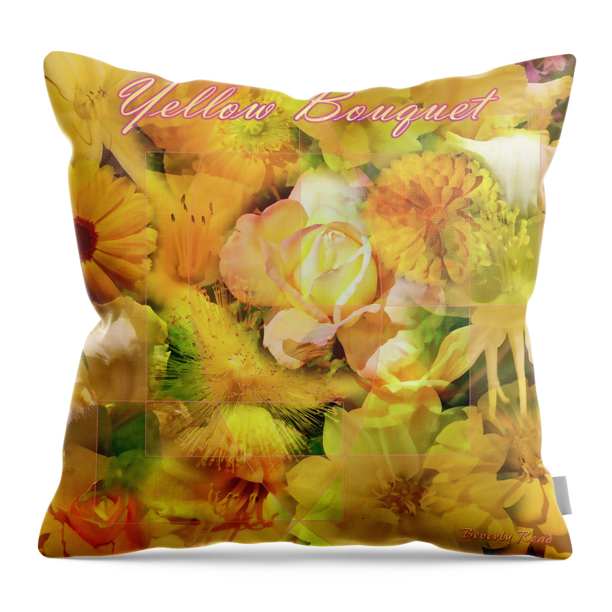 Photograph Throw Pillow featuring the photograph Yellow Bouquet by Beverly Read