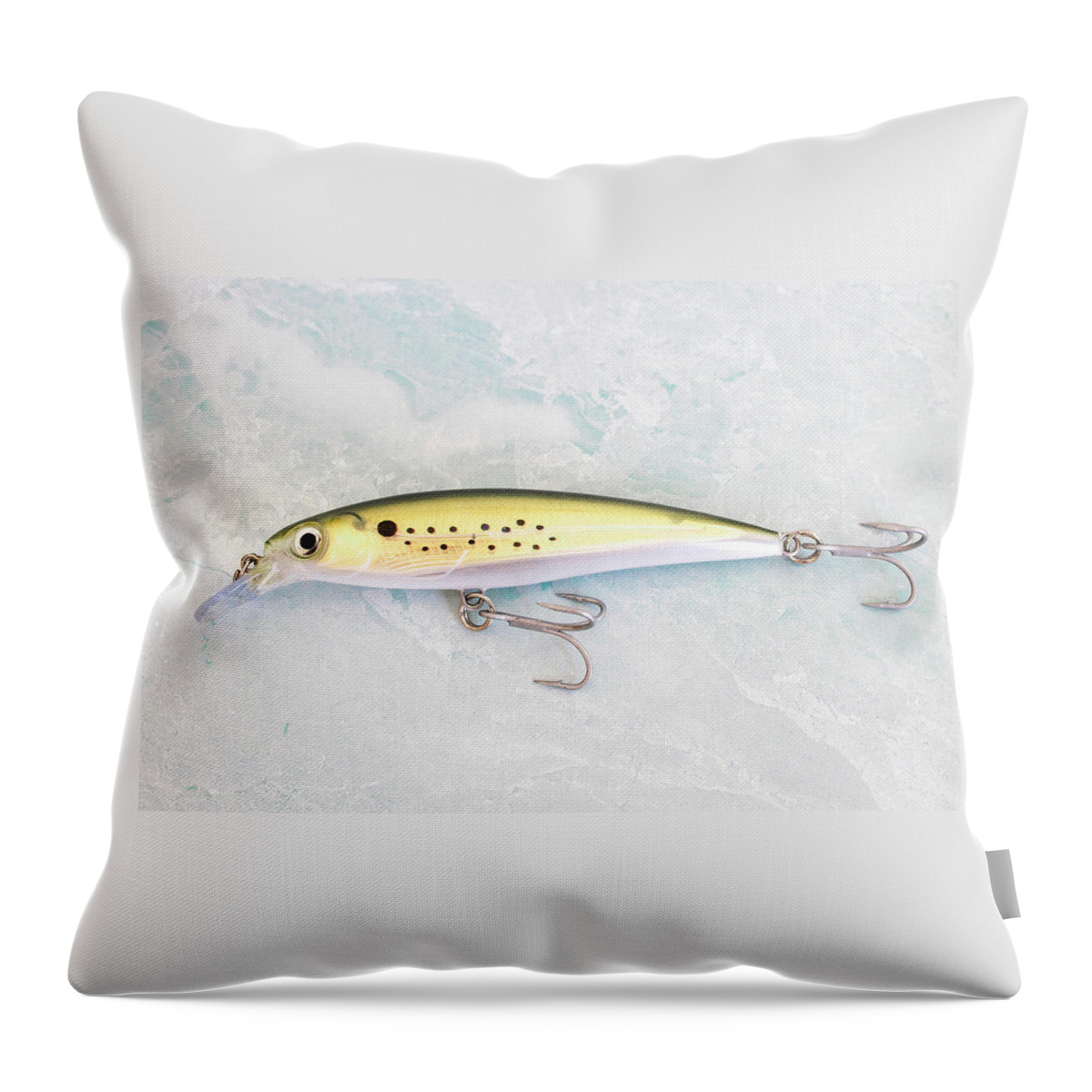 Fish Throw Pillow featuring the photograph Yellow Bunker Fishing Lure by Blair Damson