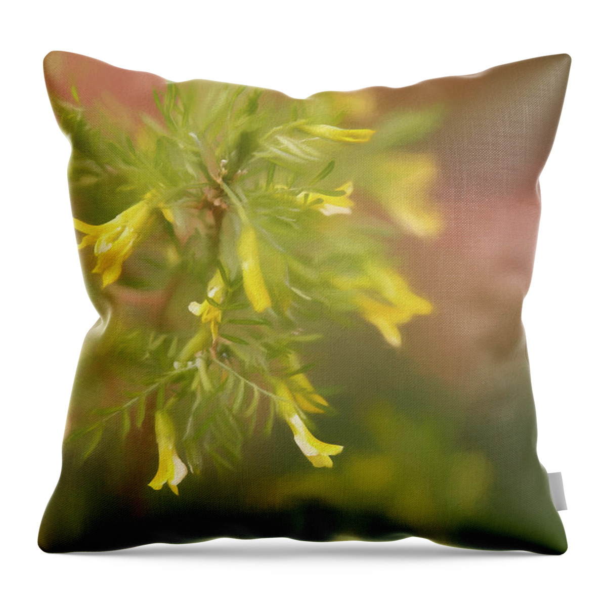 Bush Throw Pillow featuring the photograph Yellow Drips by Elin Skov Vaeth