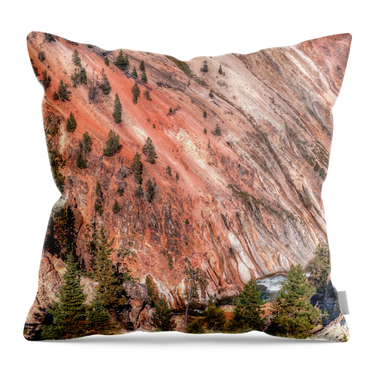 Fine Art Throw Pillow featuring the photograph Yellowstone River Canyon by Greg Sigrist