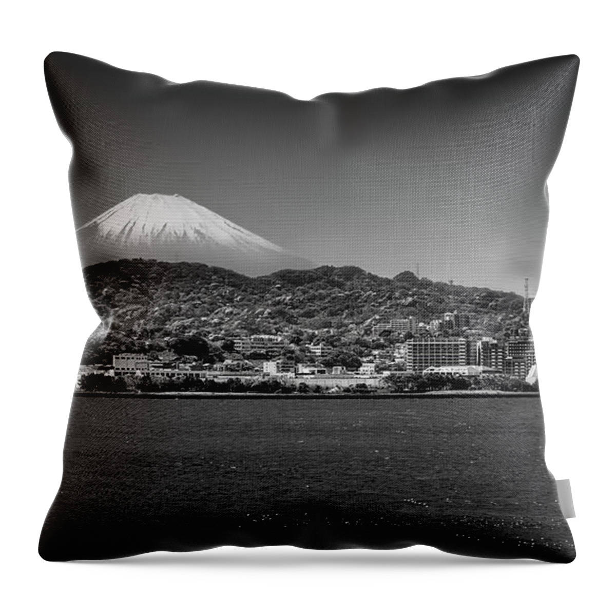 Buildings Throw Pillow featuring the photograph Yokosuka Shores by Bill Chizek