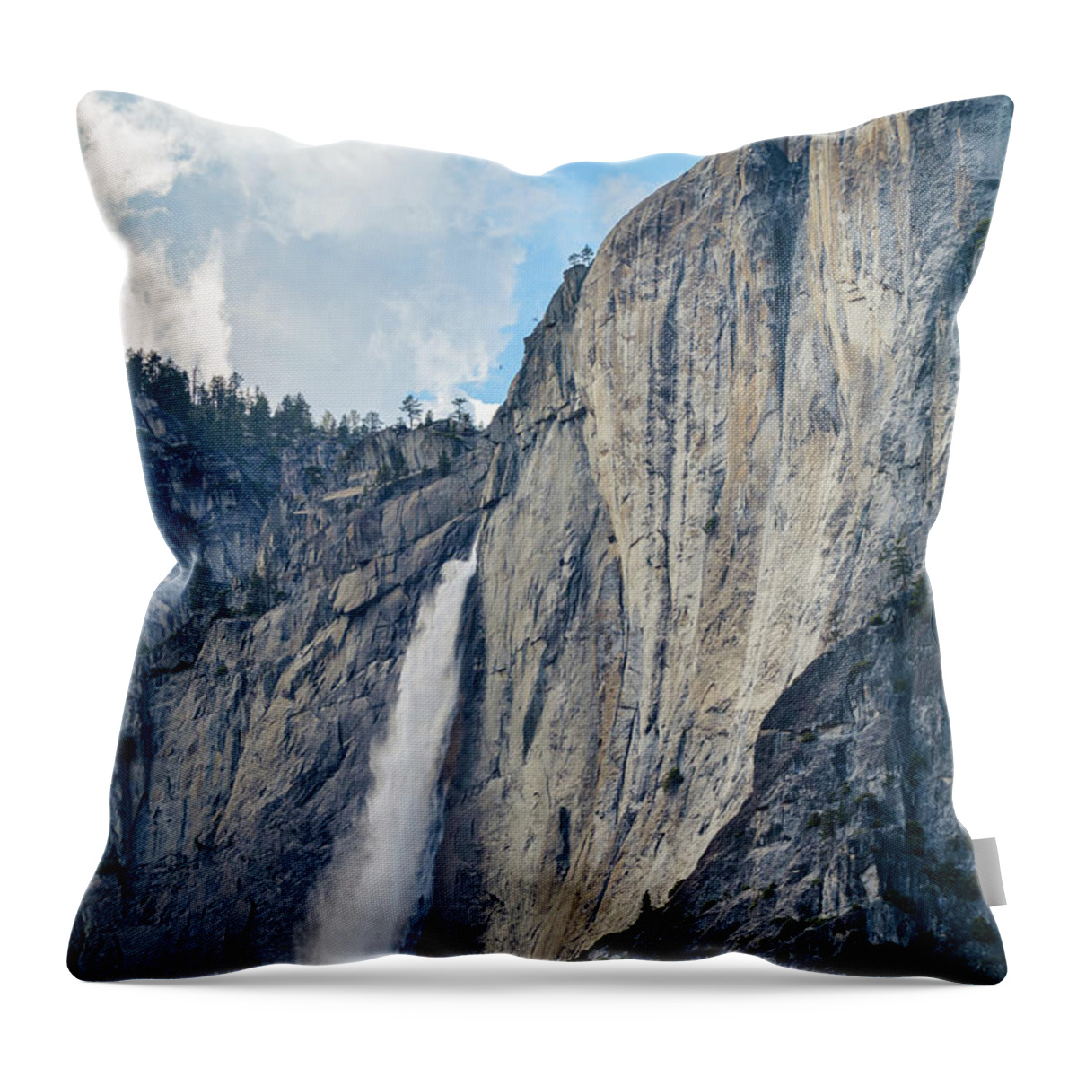 Yosemite National Park Throw Pillow featuring the photograph Yosemite Falls Shadows by Kyle Hanson