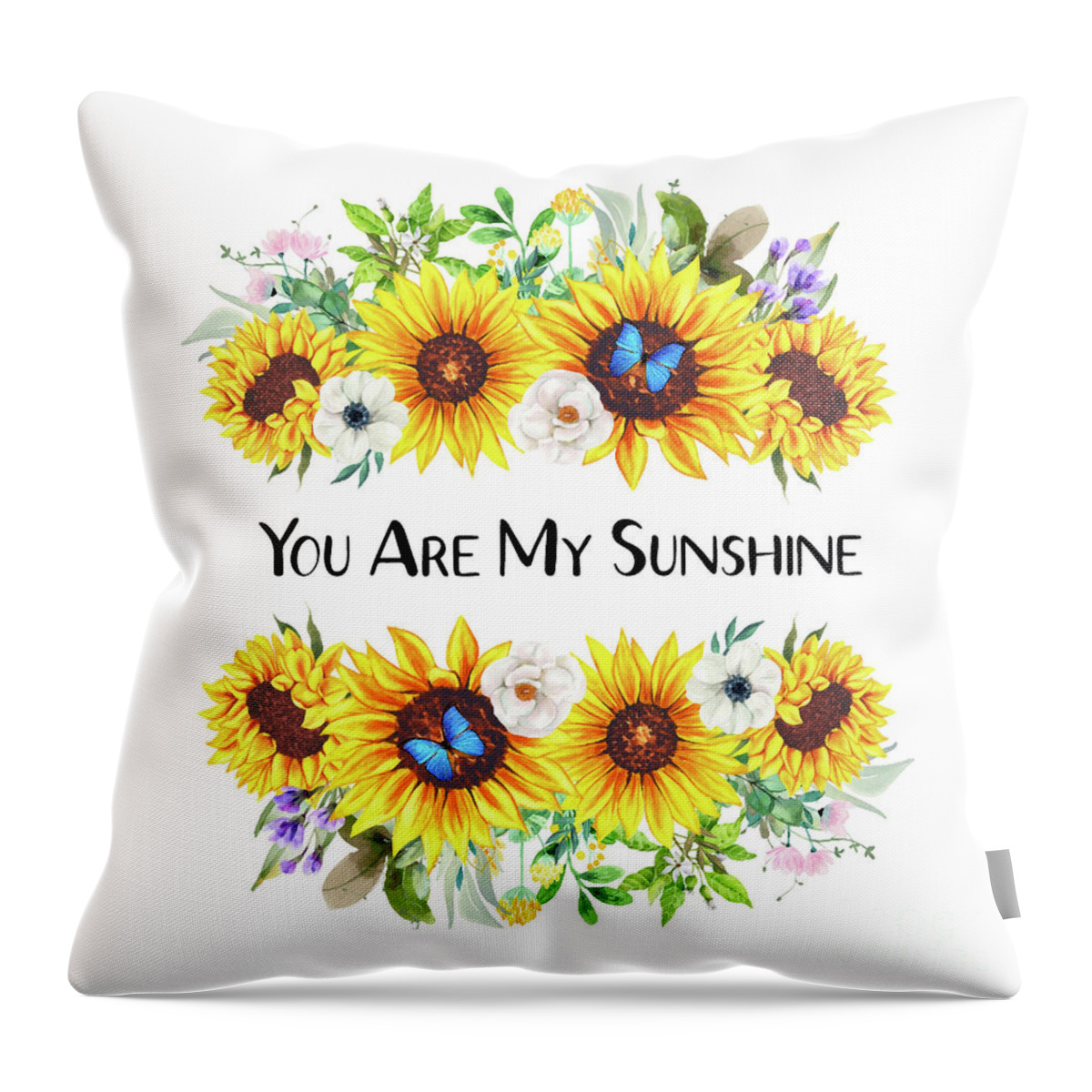 Sunflowers Throw Pillow featuring the painting You Are My Sunshine by Tina LeCour