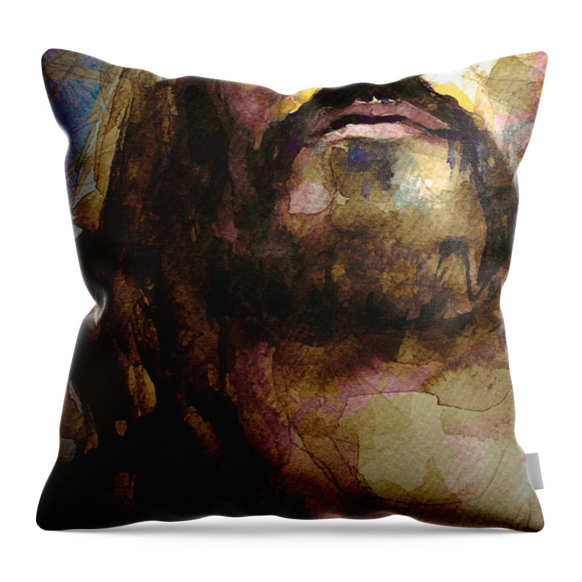 Jesus Christ Throw Pillow featuring the painting You are not alone 3 by Laur Iduc