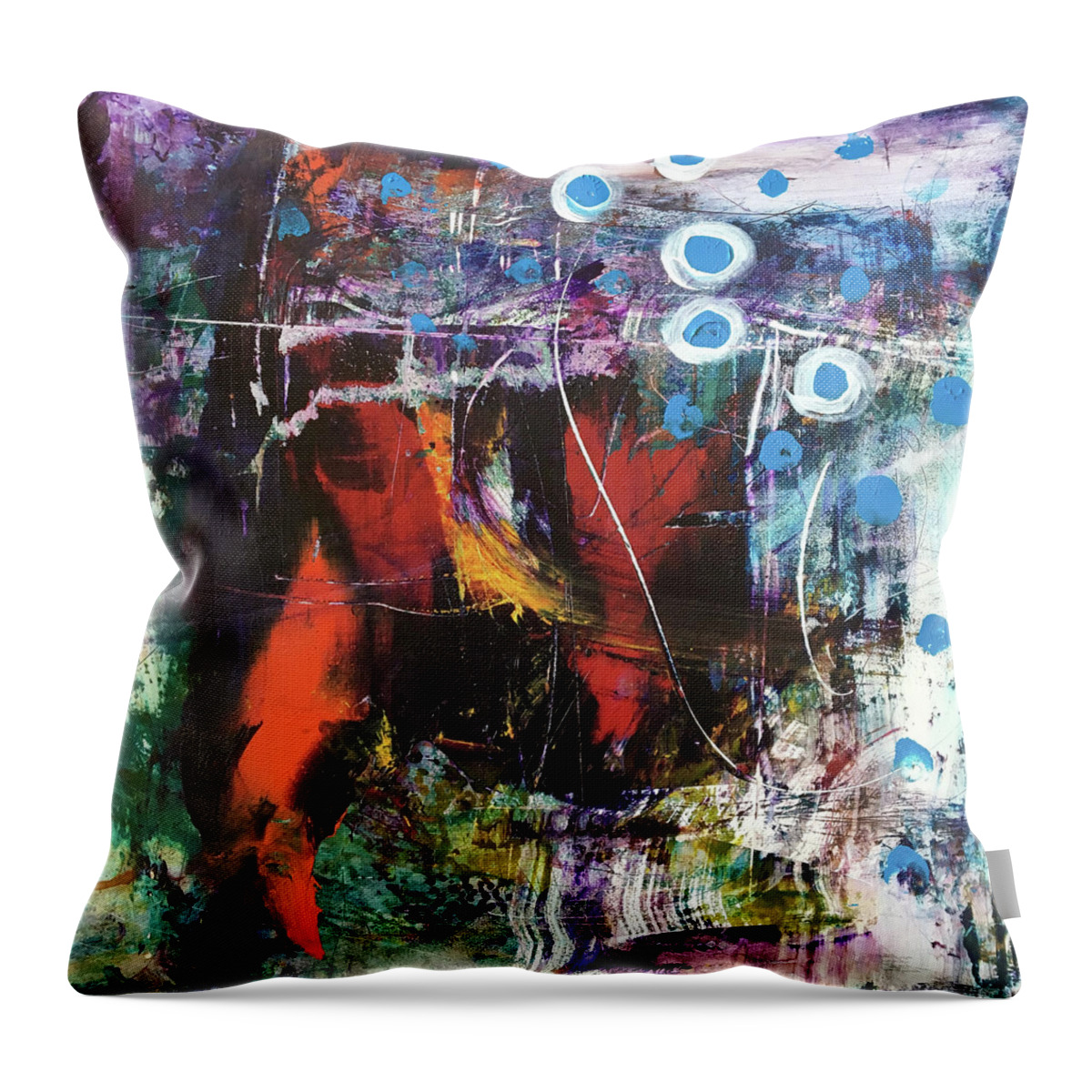 Abstract Art Throw Pillow featuring the painting You Will See by Rodney Frederickson