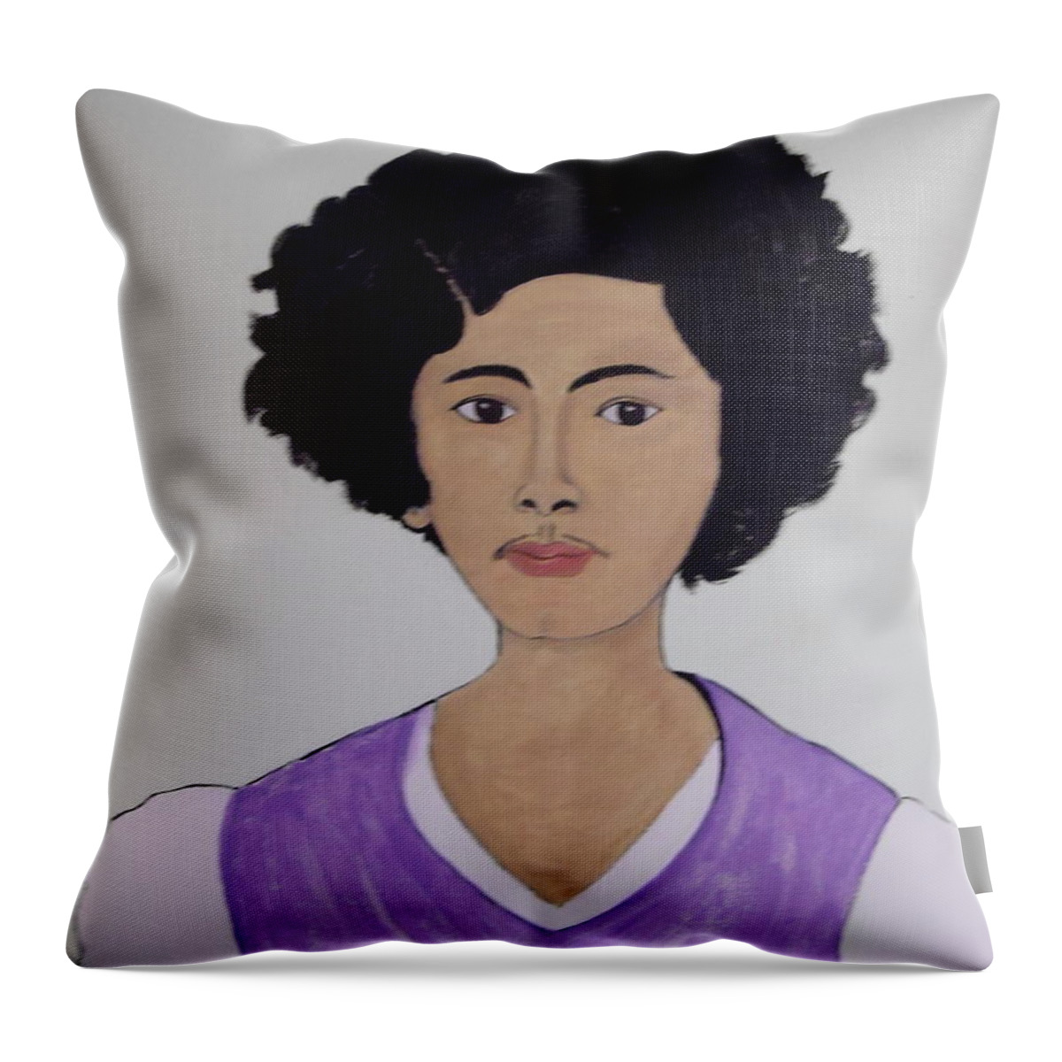 Girl Throw Pillow featuring the painting Young Frida by Stephanie Moore