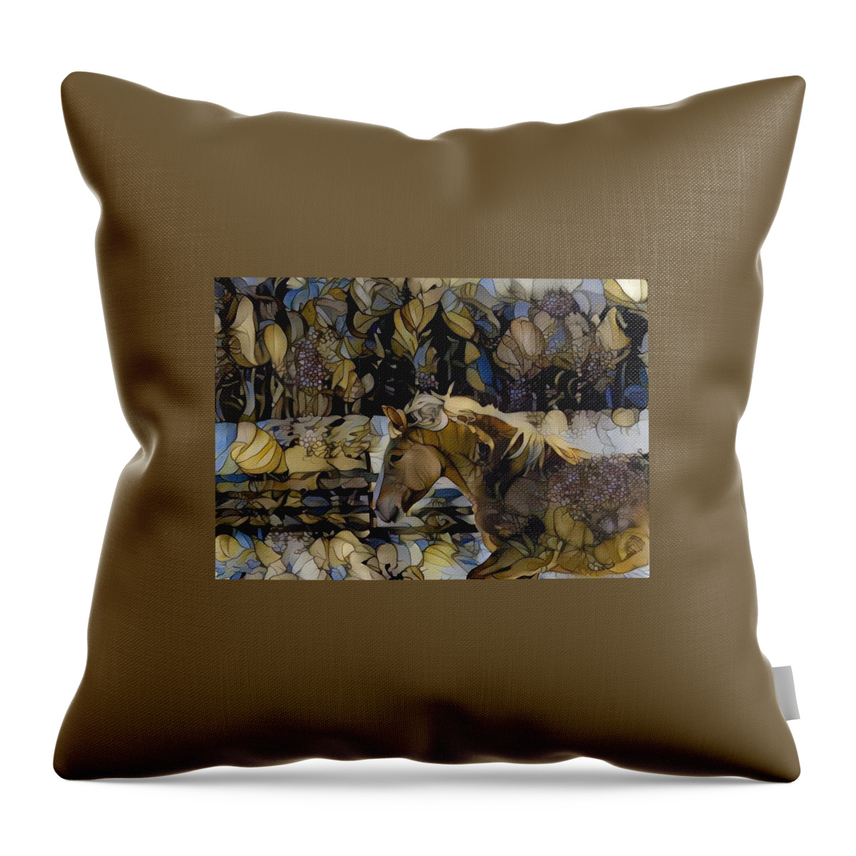 Palomino Throw Pillow featuring the digital art Young Prince 2 by Listen To Your Horse