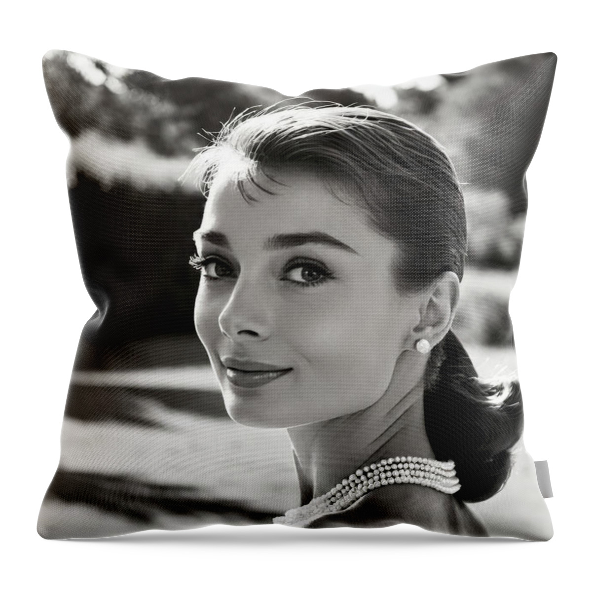 Pearls Throw Pillow featuring the photograph Your smile goes into the heart by My Head Cinema