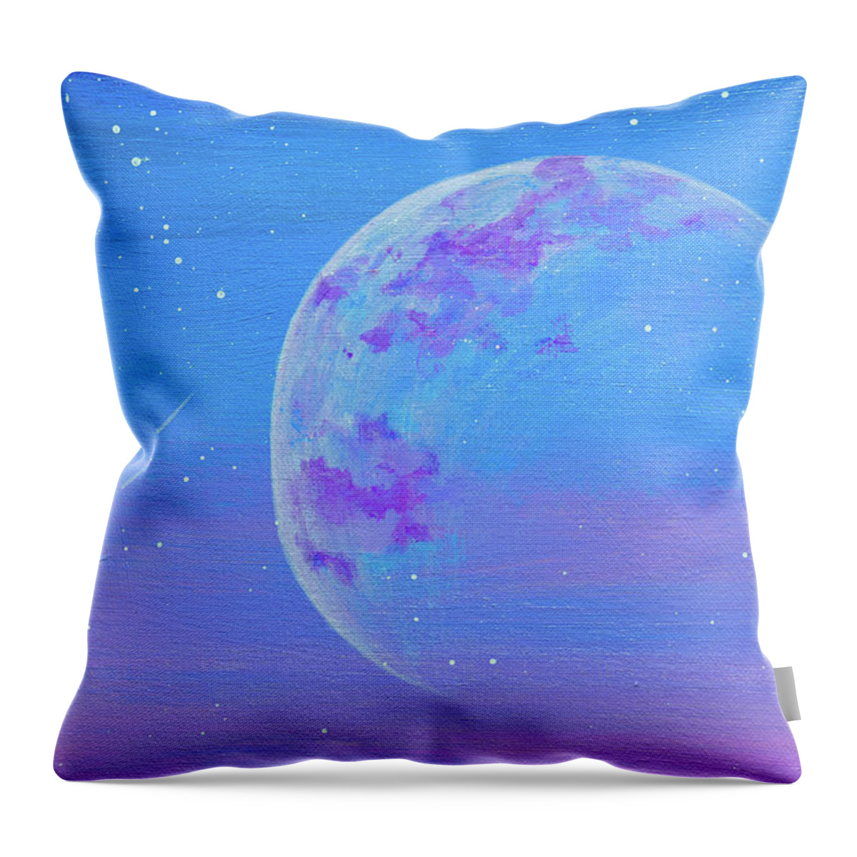 Moon Throw Pillow featuring the painting Your World Moon Fragment by Ashley Wright