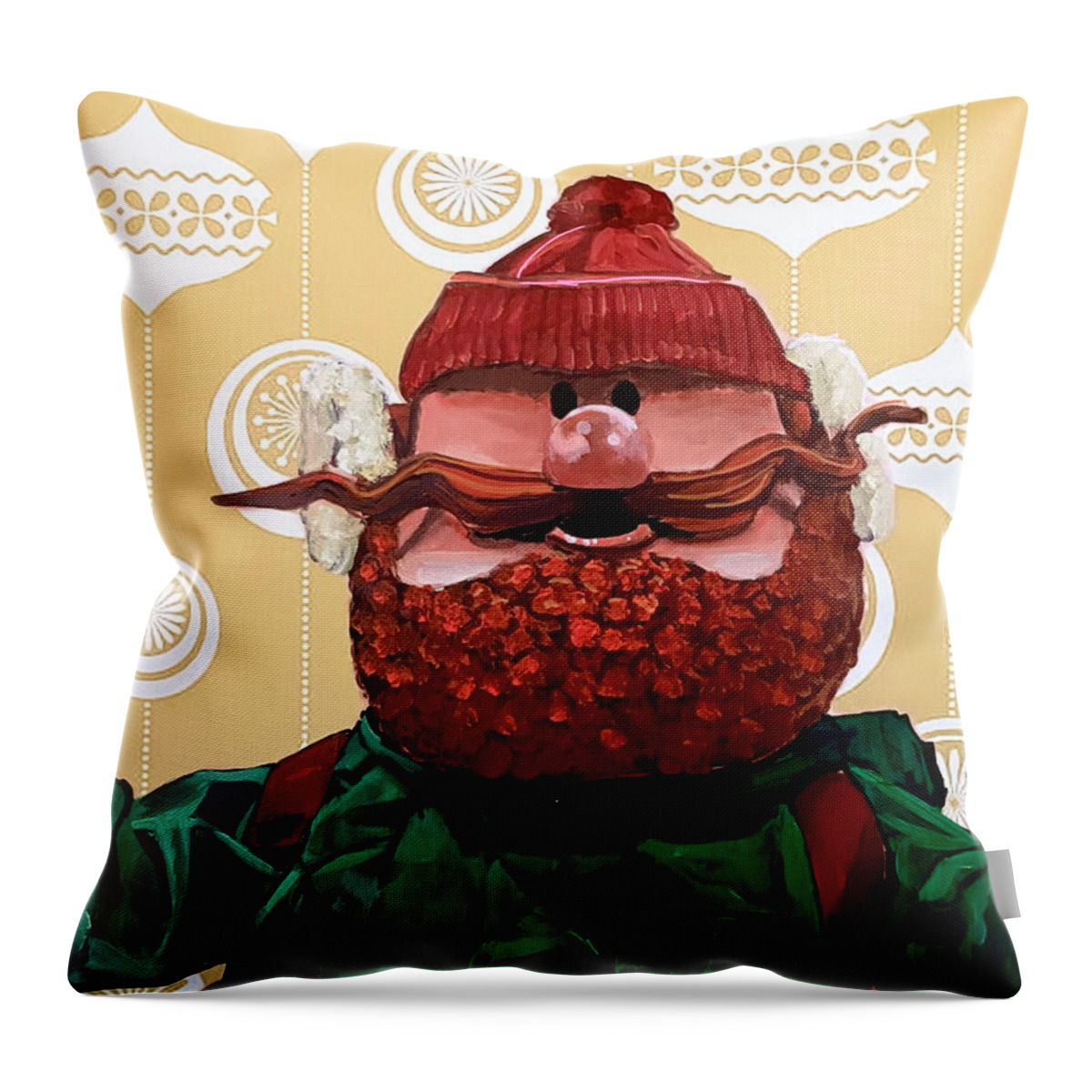 Holiday Throw Pillow featuring the painting Yukon Cornelius - Rudolph by Joel Tesch