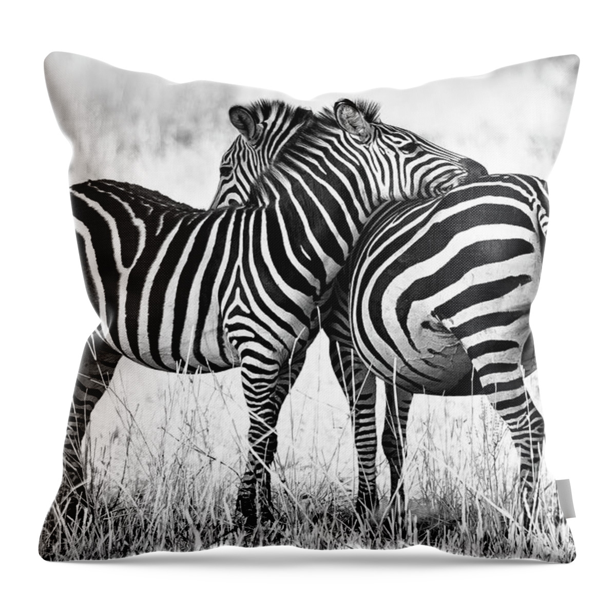 #faatoppicks Throw Pillow featuring the photograph Zebra Love by Adam Romanowicz
